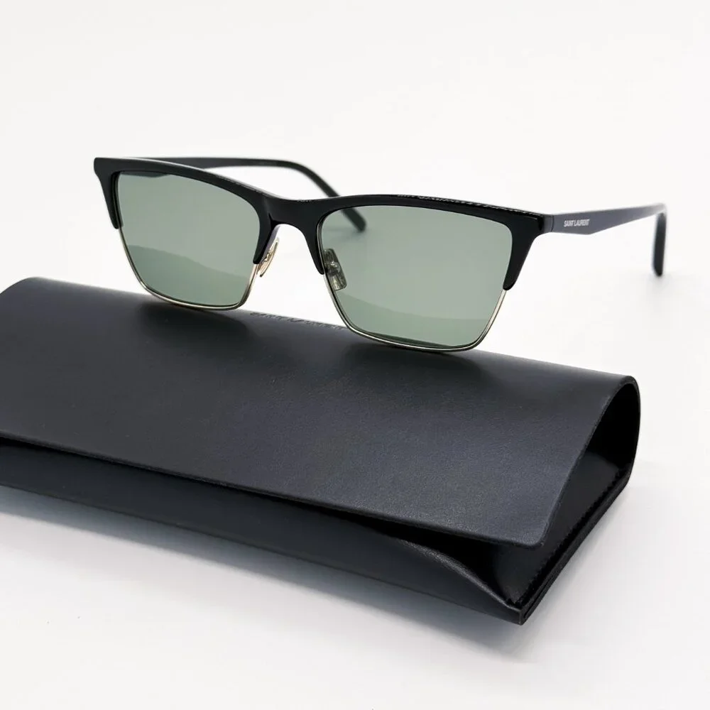 NEW SAINT LAURENT SL767 001 BLACK GREEN SUNGLASSES SAINT LAURENT SL 767 - Picture 2 of 12